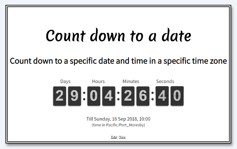 Count down to a date