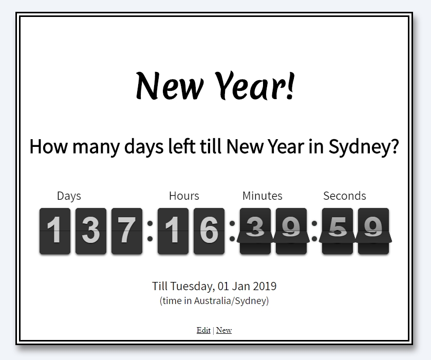 New year counter - Sydney